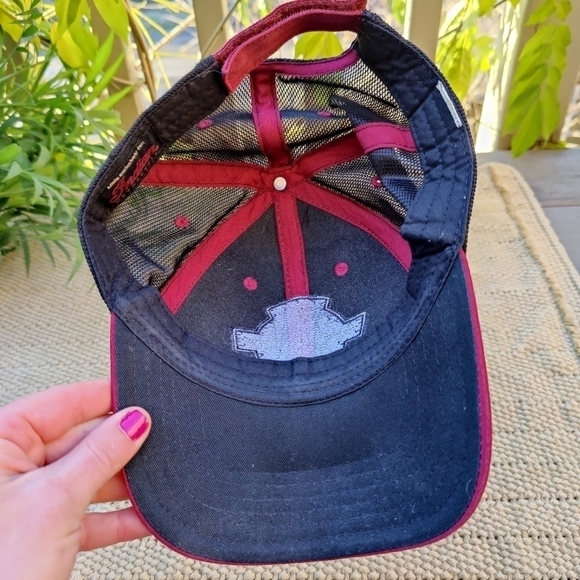 Indian Motorcycle Riders Group MEMBER HAT Mesh Back Cap Red Black Velcro Back - Picture 6 of 7